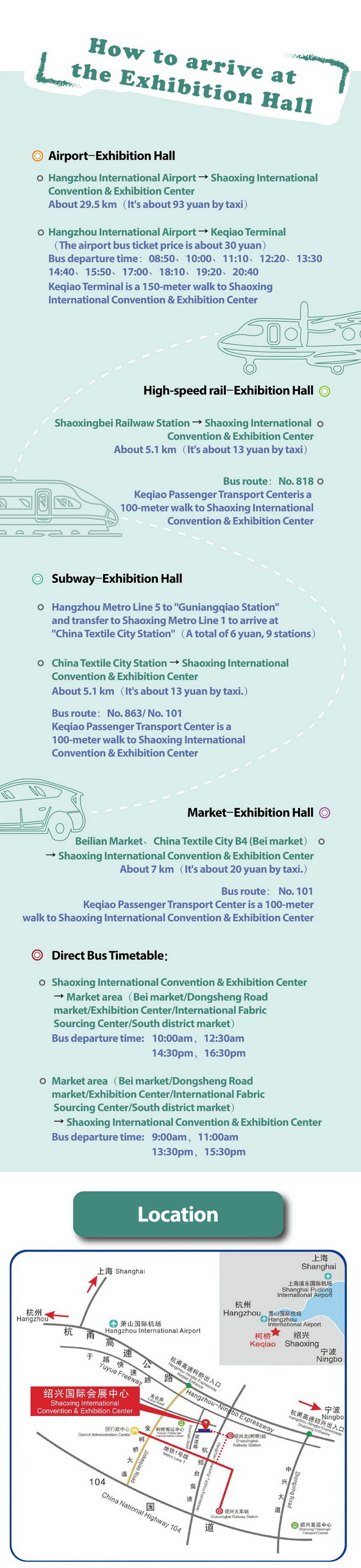  Traffic Guide by  2024KEQIAO TEXTILE EXPO (SPRING)SHAOXING CHINA